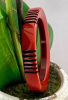BB158 paprika overdyed line carved lucite bangle